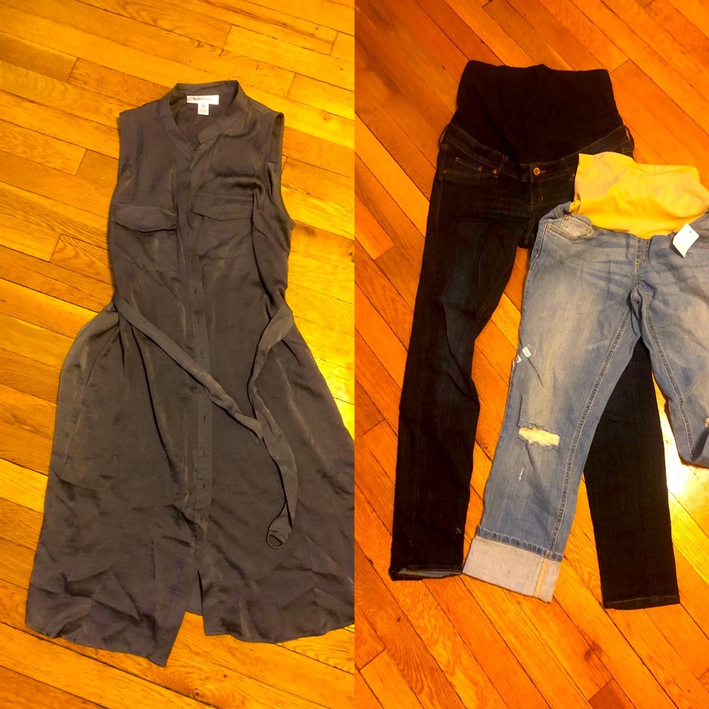 Motherhood pants and party dress